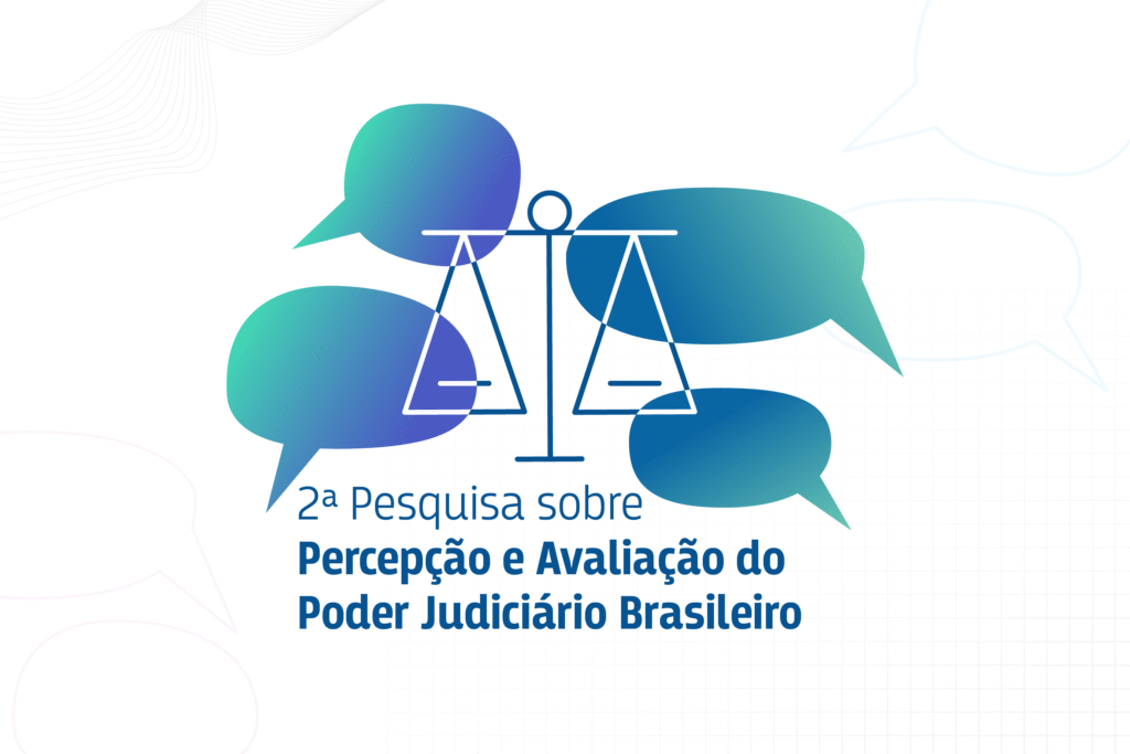 Pesquisa sobre avaliação do Poder Judiciário pode ser respondida até 14 de novembro - CSJT2 7 Ilustração de divulgação da pesquisa. Ícone de balança centraliza na imagem com balões de conversa rodeando a balança.